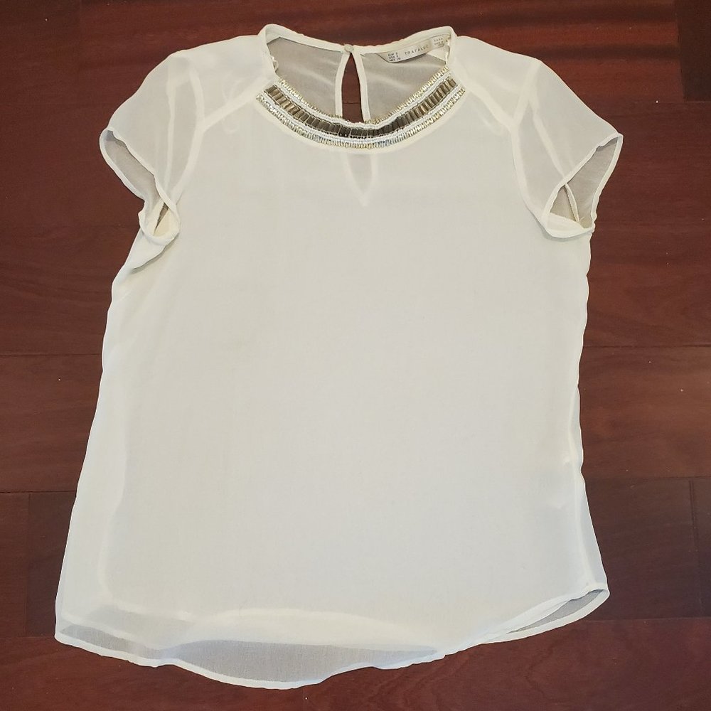 ZARA Trafaluc Jeweled Blouse